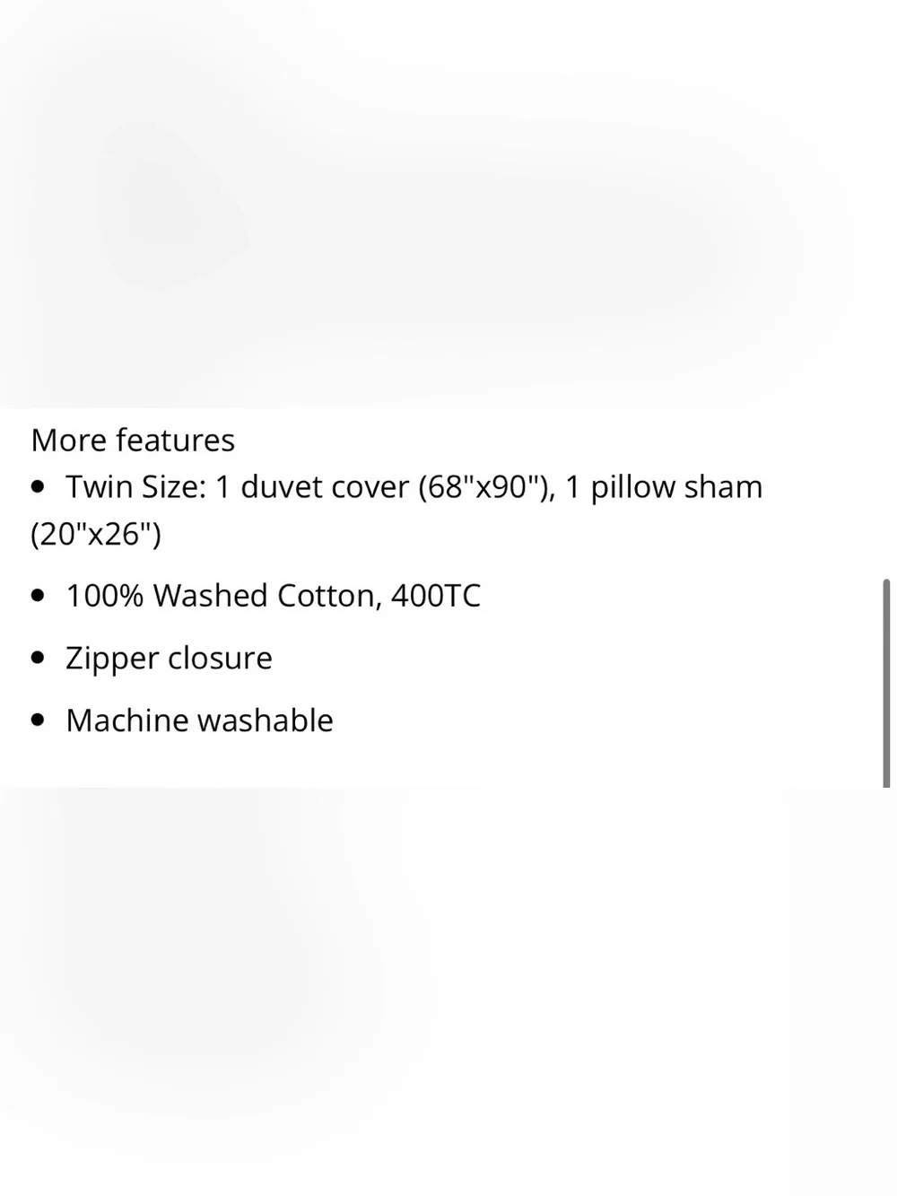 TWIN DUVET SET 100% Washed Cotton - GRAY